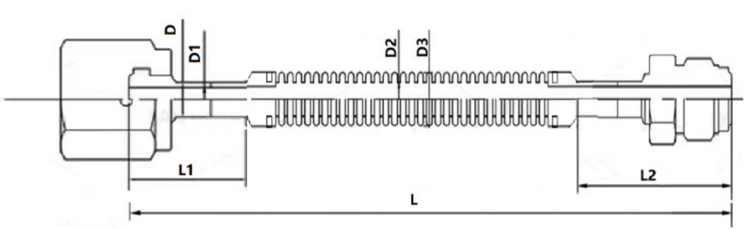 VCR Bellows Hose | 316L Stainless Steel Corrugated Flexible Tube | 1/8" to 1/2" | Custom 20261001 ylqp1ric
